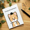 Single Sploot - Corg-ratulations Diploma Corgi Greeting Card