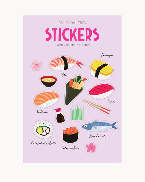 Girl of All Work - Sushi Clear Stickers