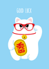 Studio Inktvis - Good Luck With Maneki Neko Postcard