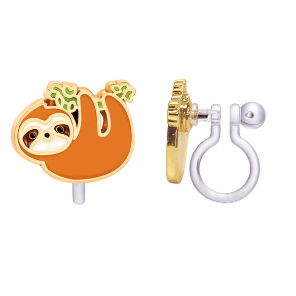 Girl Nation - CLIP ON Cutie Earrings- Playful Sloth