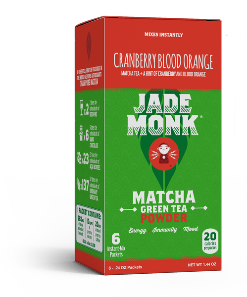 Jade Monk Matcha - Non-GMO Cranberry Blood Orange Matcha 6 Count Carton