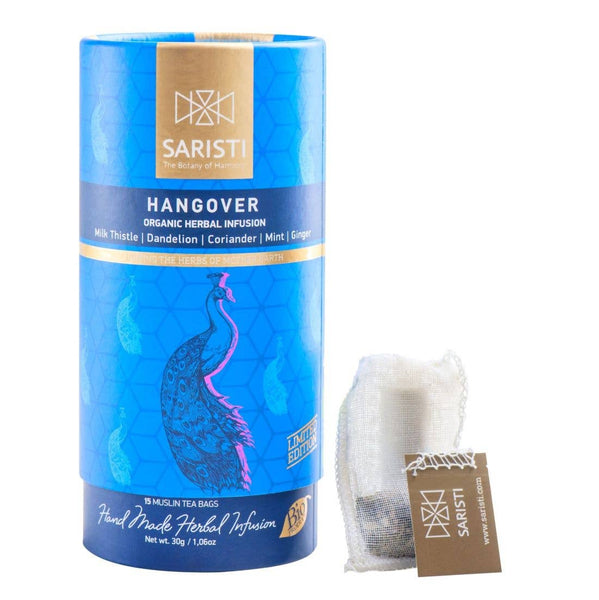 SARISTI - Hangover Golden Edition carton tube, 15 muslin tea bags, 30g