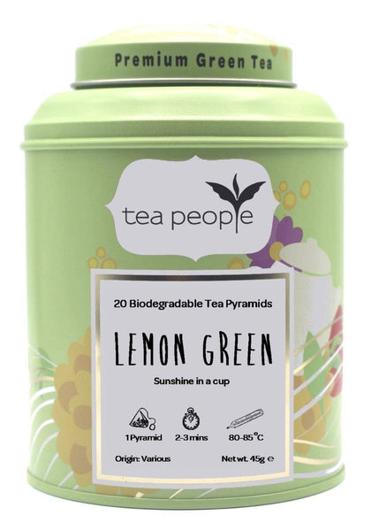 Tea People - Lemon Green - 20 Pyramid Tin Caddy
