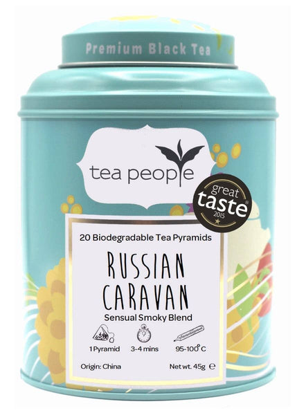 Tea People - Russian Caravan - 20 Pyramid Tin Caddy